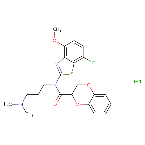 N-(7-chloro-4-methoxy-1,3-benzothiazol-2-yl)-N-[3-(dimethylamino)propyl]-2,3-dihydro-1,4-benzodioxine-2-carboxamide hydrochloride