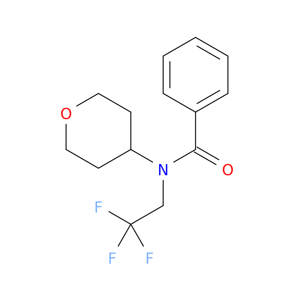 N-(oxan-4-yl)-N-(2,2,2-trifluoroethyl)benzamide