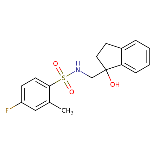 4-fluoro-N-[(1-hydroxy-2,3-dihydro-1H-inden-1-yl)methyl]-2-methylbenzene-1-sulfonamide