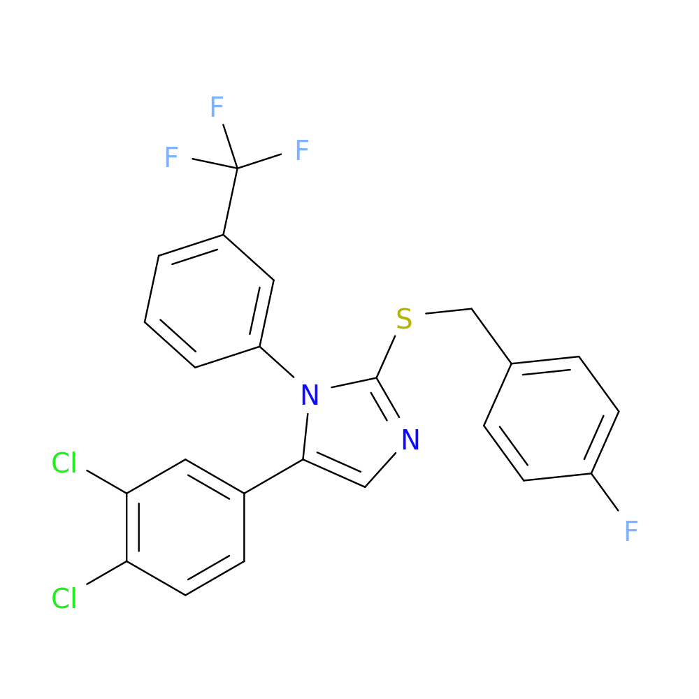 5-(3,4-dichlorophenyl)-2-{[(4-fluorophenyl)methyl]sulfanyl}-1-[3-(trifluoromethyl)phenyl]-1H-imidazole