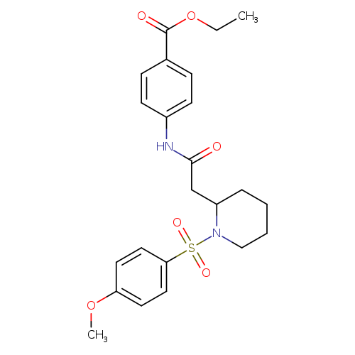 ethyl 4-{2-[1-(4-methoxybenzenesulfonyl)piperidin-2-yl]acetamido}benzoate