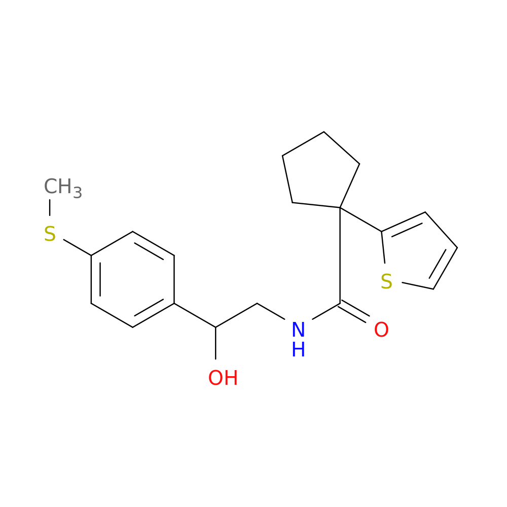 N-{2-hydroxy-2-[4-(methylsulfanyl)phenyl]ethyl}-1-(thiophen-2-yl)cyclopentane-1-carboxamide