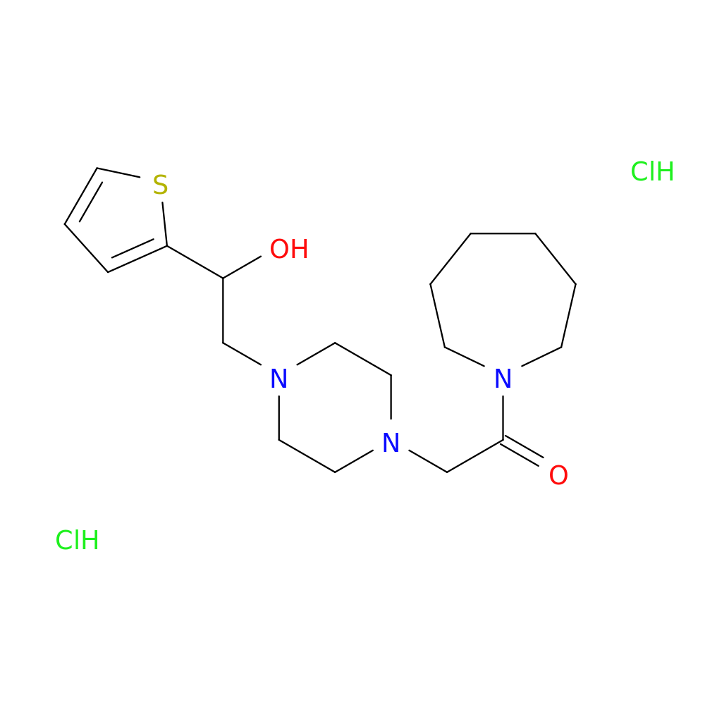 1-(azepan-1-yl)-2-{4-[2-hydroxy-2-(thiophen-2-yl)ethyl]piperazin-1-yl}ethan-1-one dihydrochloride