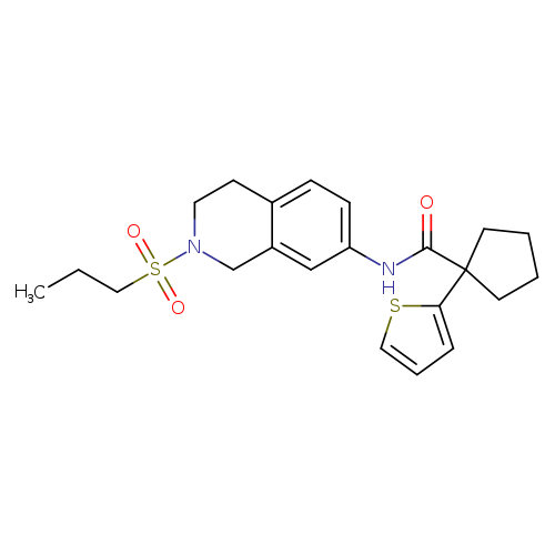 N-[2-(propane-1-sulfonyl)-1,2,3,4-tetrahydroisoquinolin-7-yl]-1-(thiophen-2-yl)cyclopentane-1-carboxamide