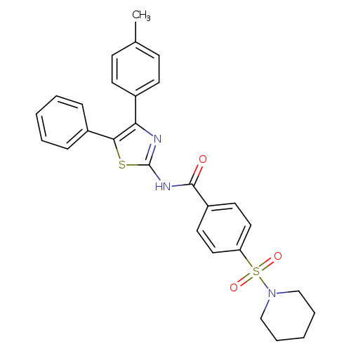 N-[4-(4-methylphenyl)-5-phenyl-1,3-thiazol-2-yl]-4-(piperidine-1-sulfonyl)benzamide