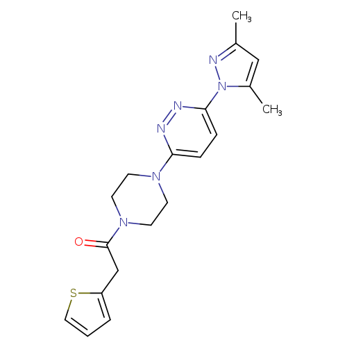 1-{4-[6-(3,5-dimethyl-1H-pyrazol-1-yl)pyridazin-3-yl]piperazin-1-yl}-2-(thiophen-2-yl)ethan-1-one