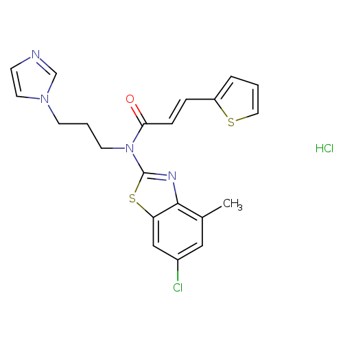 (2E)-N-(6-chloro-4-methyl-1,3-benzothiazol-2-yl)-N-[3-(1H-imidazol-1-yl)propyl]-3-(thiophen-2-yl)prop-2-enamide hydrochloride