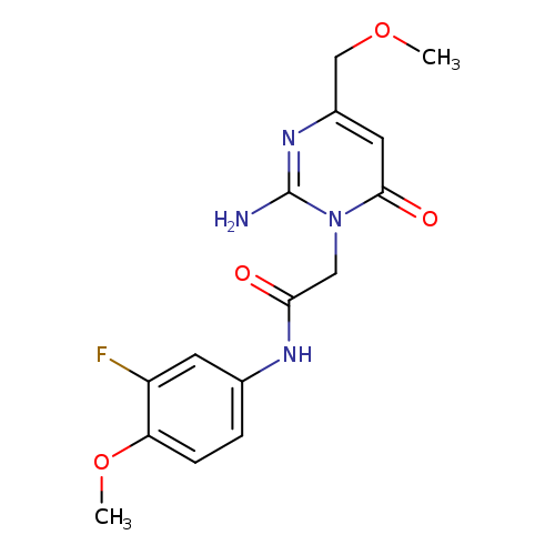 2-[2-amino-4-(methoxymethyl)-6-oxo-1,6-dihydropyrimidin-1-yl]-N-(3-fluoro-4-methoxyphenyl)acetamide