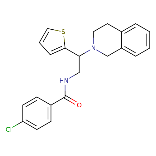 4-chloro-N-[2-(1,2,3,4-tetrahydroisoquinolin-2-yl)-2-(thiophen-2-yl)ethyl]benzamide