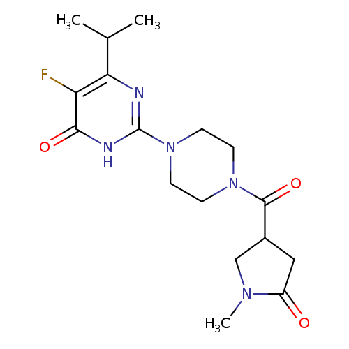 5-fluoro-2-[4-(1-methyl-5-oxopyrrolidine-3-carbonyl)piperazin-1-yl]-6-(propan-2-yl)-3,4-dihydropyrimidin-4-one