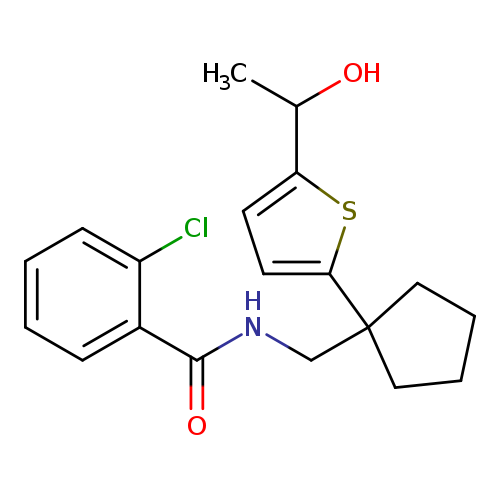 2-chloro-N-({1-[5-(1-hydroxyethyl)thiophen-2-yl]cyclopentyl}methyl)benzamide