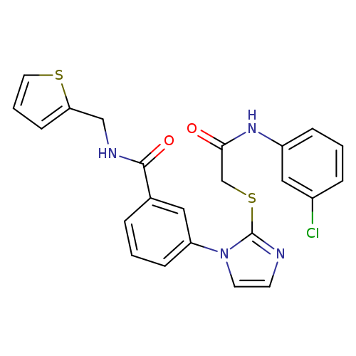3-[2-({[(3-chlorophenyl)carbamoyl]methyl}sulfanyl)-1H-imidazol-1-yl]-N-[(thiophen-2-yl)methyl]benzamide