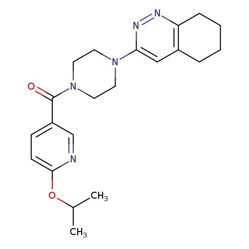 3-{4-[6-(propan-2-yloxy)pyridine-3-carbonyl]piperazin-1-yl}-5,6,7,8-tetrahydrocinnoline