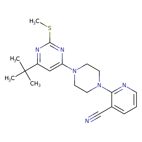 2-{4-[6-tert-butyl-2-(methylsulfanyl)pyrimidin-4-yl]piperazin-1-yl}pyridine-3-carbonitrile