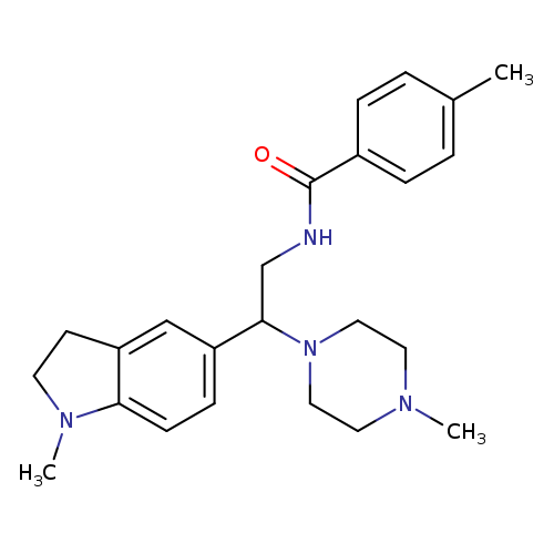 4-methyl-N-[2-(1-methyl-2,3-dihydro-1H-indol-5-yl)-2-(4-methylpiperazin-1-yl)ethyl]benzamide