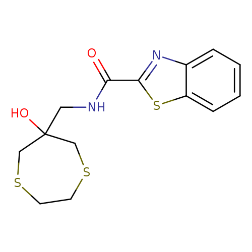 N-[(6-hydroxy-1,4-dithiepan-6-yl)methyl]-1,3-benzothiazole-2-carboxamide