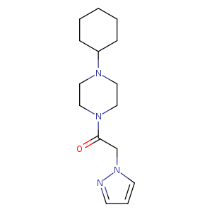 1-(4-cyclohexylpiperazin-1-yl)-2-(1H-pyrazol-1-yl)ethan-1-one