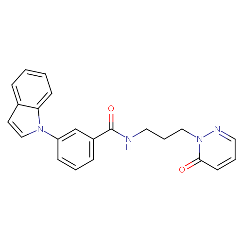 3-(1H-indol-1-yl)-N-[3-(6-oxo-1,6-dihydropyridazin-1-yl)propyl]benzamide
