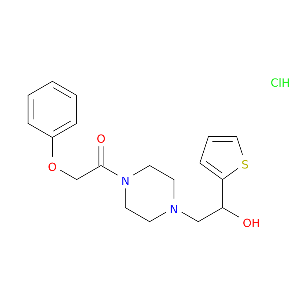 1-{4-[2-hydroxy-2-(thiophen-2-yl)ethyl]piperazin-1-yl}-2-phenoxyethan-1-one hydrochloride