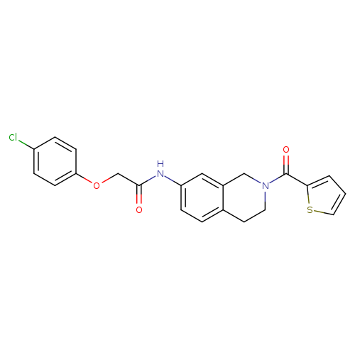 2-(4-chlorophenoxy)-N-[2-(thiophene-2-carbonyl)-1,2,3,4-tetrahydroisoquinolin-7-yl]acetamide