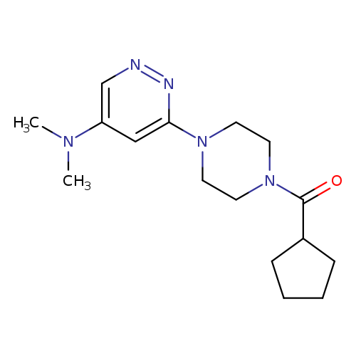 6-(4-cyclopentanecarbonylpiperazin-1-yl)-N,N-dimethylpyridazin-4-amine