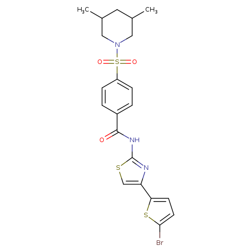 N-[4-(5-bromothiophen-2-yl)-1,3-thiazol-2-yl]-4-[(3,5-dimethylpiperidin-1-yl)sulfonyl]benzamide