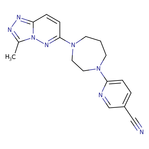6-(4-{3-methyl-[1,2,4]triazolo[4,3-b]pyridazin-6-yl}-1,4-diazepan-1-yl)pyridine-3-carbonitrile
