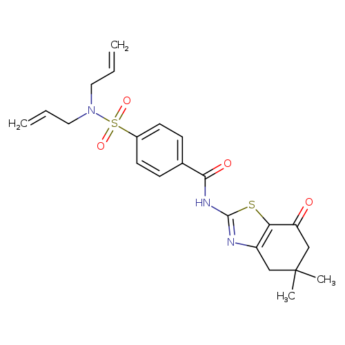 4-[bis(prop-2-en-1-yl)sulfamoyl]-N-(5,5-dimethyl-7-oxo-4,5,6,7-tetrahydro-1,3-benzothiazol-2-yl)benzamide