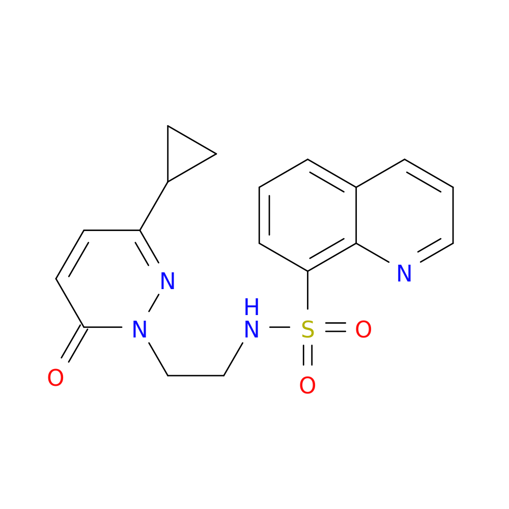 N-[2-(3-cyclopropyl-6-oxo-1,6-dihydropyridazin-1-yl)ethyl]quinoline-8-sulfonamide