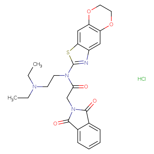 N-[2-(diethylamino)ethyl]-N-{10,13-dioxa-4-thia-6-azatricyclo[7.4.0.0^{3,7}]trideca-1,3(7),5,8-tetraen-5-yl}-2-(1,3-dioxo-2,3-dihydro-1H-isoindol-2-yl)acetamide hydrochloride