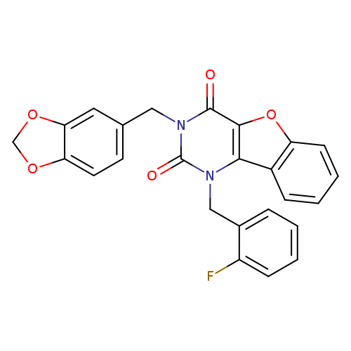 5-[(2H-1,3-benzodioxol-5-yl)methyl]-3-[(2-fluorophenyl)methyl]-8-oxa-3,5-diazatricyclo[7.4.0.0^{2,7}]trideca-1(9),2(7),10,12-tetraene-4,6-dione