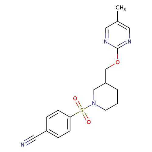 4-[(3-{[(5-methylpyrimidin-2-yl)oxy]methyl}piperidin-1-yl)sulfonyl]benzonitrile