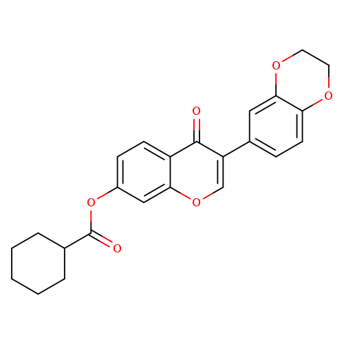 3-(2,3-dihydro-1,4-benzodioxin-6-yl)-4-oxo-4H-chromen-7-yl cyclohexanecarboxylate