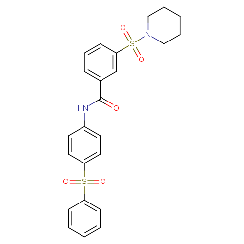 N-[4-(benzenesulfonyl)phenyl]-3-(piperidine-1-sulfonyl)benzamide