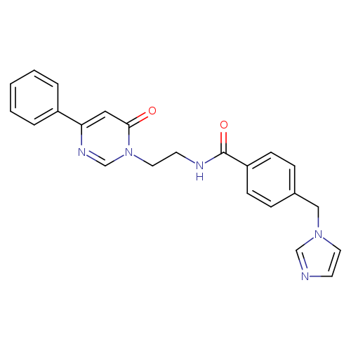4-[(1H-imidazol-1-yl)methyl]-N-[2-(6-oxo-4-phenyl-1,6-dihydropyrimidin-1-yl)ethyl]benzamide