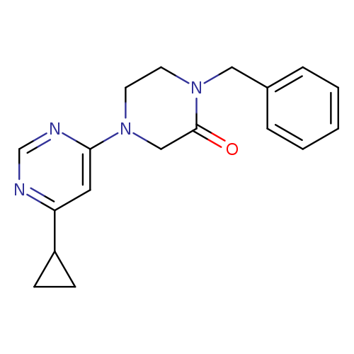 1-benzyl-4-(6-cyclopropylpyrimidin-4-yl)piperazin-2-one