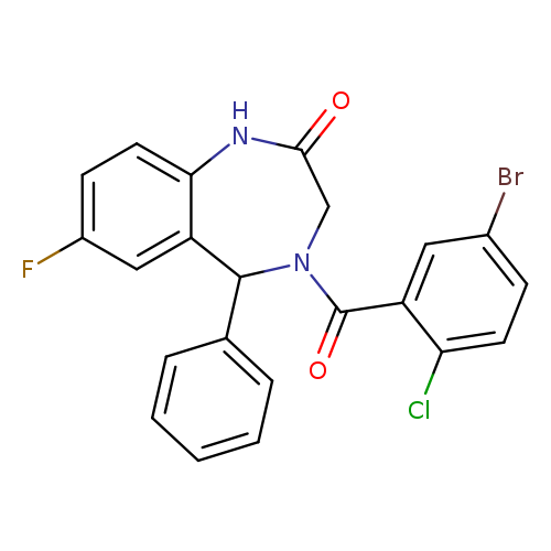 4-(5-bromo-2-chlorobenzoyl)-7-fluoro-5-phenyl-2,3,4,5-tetrahydro-1H-1,4-benzodiazepin-2-one