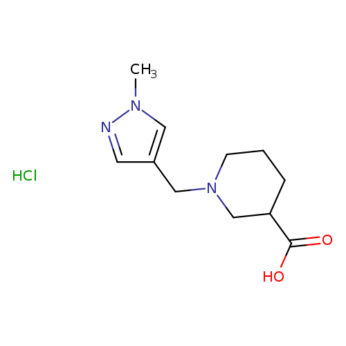 1-[(1-methyl-1H-pyrazol-4-yl)methyl]piperidine-3-carboxylic acid hydrochloride