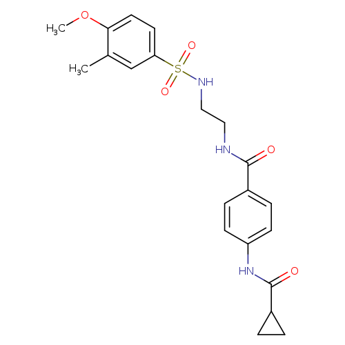 4-cyclopropaneamido-N-[2-(4-methoxy-3-methylbenzenesulfonamido)ethyl]benzamide