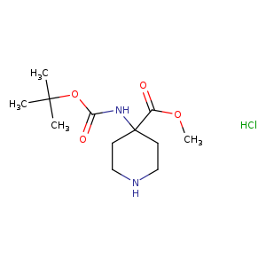 4-Piperidinecarboxylic acid, 4-[[(1,1-dimethylethoxy)carbonyl]amino]-, methyl ester, hydrochloride (1:1)