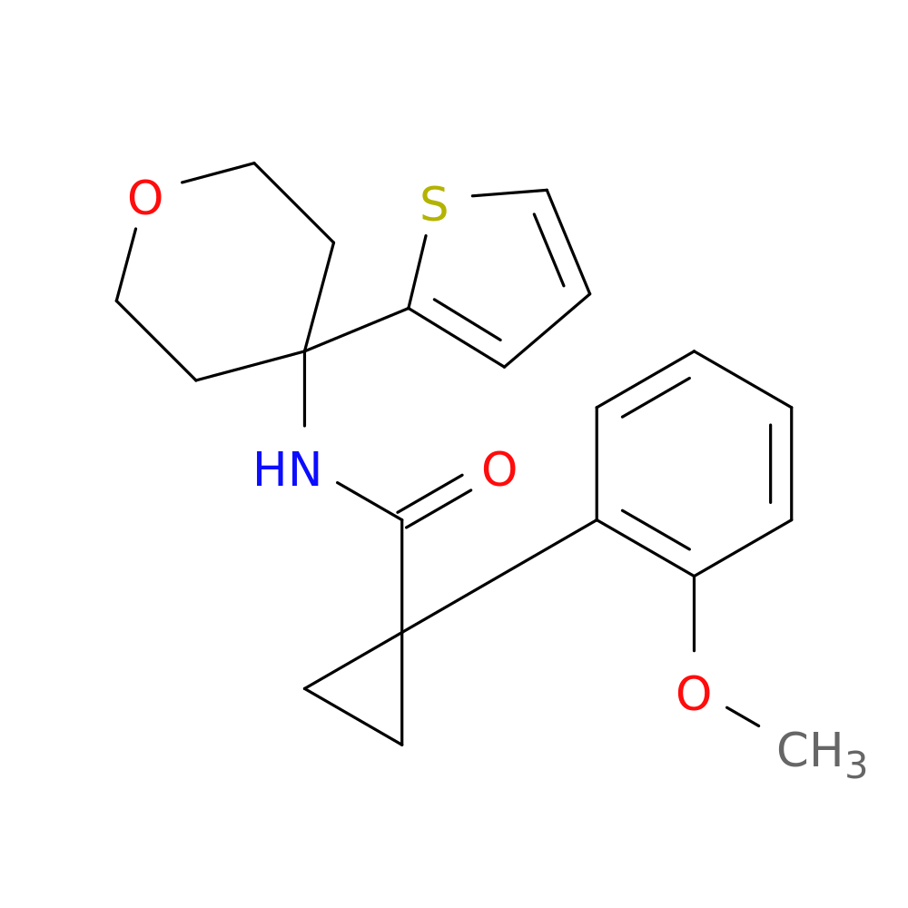 1-(2-methoxyphenyl)-N-[4-(thiophen-2-yl)oxan-4-yl]cyclopropane-1-carboxamide