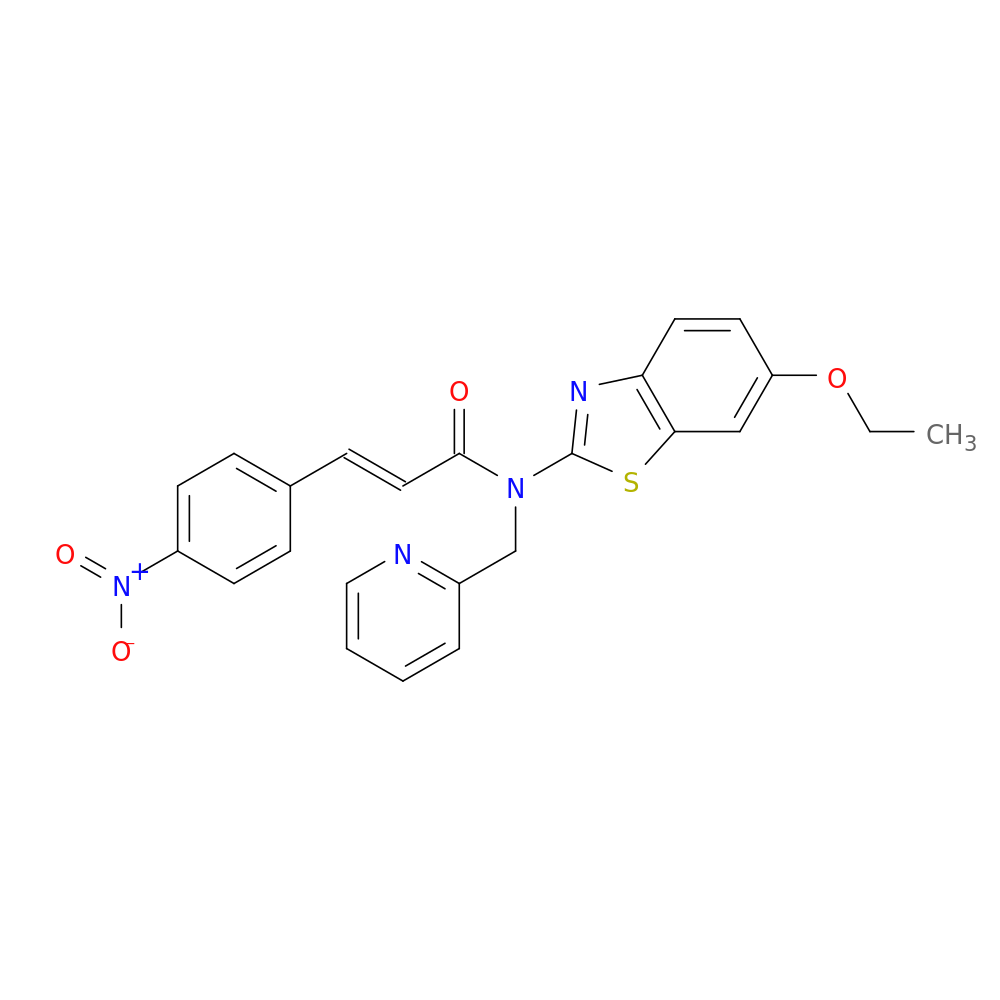 (2E)-N-(6-ethoxy-1,3-benzothiazol-2-yl)-3-(4-nitrophenyl)-N-[(pyridin-2-yl)methyl]prop-2-enamide