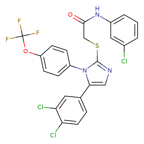 N-(3-chlorophenyl)-2-{[5-(3,4-dichlorophenyl)-1-[4-(trifluoromethoxy)phenyl]-1H-imidazol-2-yl]sulfanyl}acetamide