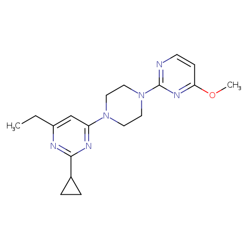 2-cyclopropyl-4-ethyl-6-[4-(4-methoxypyrimidin-2-yl)piperazin-1-yl]pyrimidine