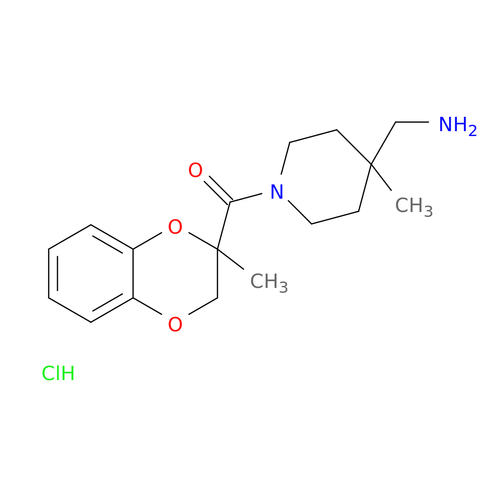 1-[4-methyl-1-(2-methyl-2,3-dihydro-1,4-benzodioxine-2-carbonyl)piperidin-4-yl]methanamine hydrochloride