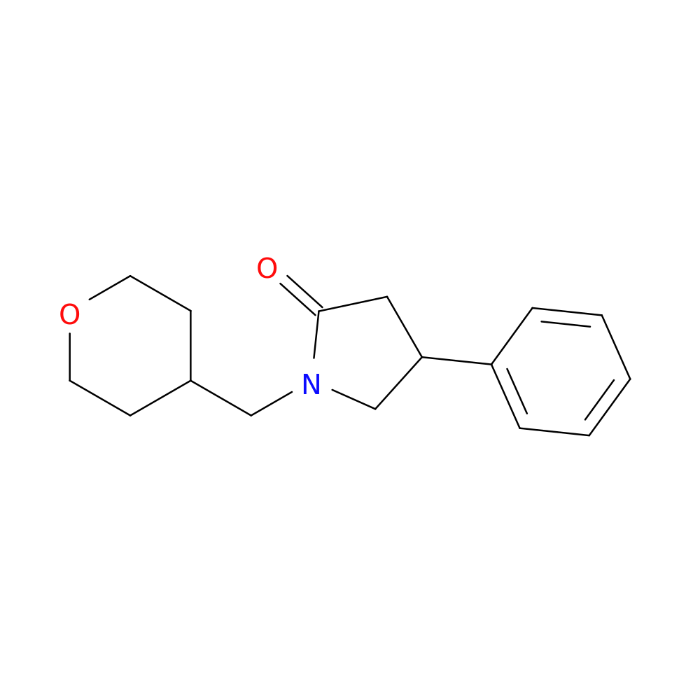 1-[(oxan-4-yl)methyl]-4-phenylpyrrolidin-2-one