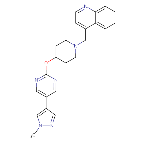 4-[(4-{[5-(1-methyl-1H-pyrazol-4-yl)pyrimidin-2-yl]oxy}piperidin-1-yl)methyl]quinoline