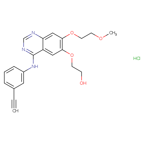Ethanol, 2-[[4-[(3-ethynylphenyl)amino]-7-(2-methoxyethoxy)-6-quinazolinyl]oxy]-, hydrochloride (1:1)