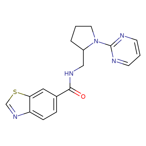 N-{[1-(pyrimidin-2-yl)pyrrolidin-2-yl]methyl}-1,3-benzothiazole-6-carboxamide