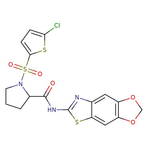 1-[(5-chlorothiophen-2-yl)sulfonyl]-N-{4,6-dioxa-10-thia-12-azatricyclo[7.3.0.0^{3,7}]dodeca-1(9),2,7,11-tetraen-11-yl}pyrrolidine-2-carboxamide